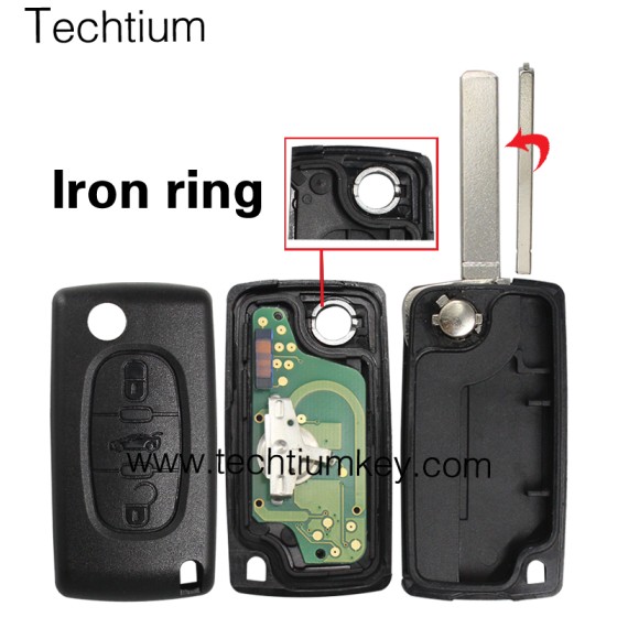0523 FSK 433Mhz PCF7941 chip 307/VA2 blade 3 button remote key for Citroen after 2011