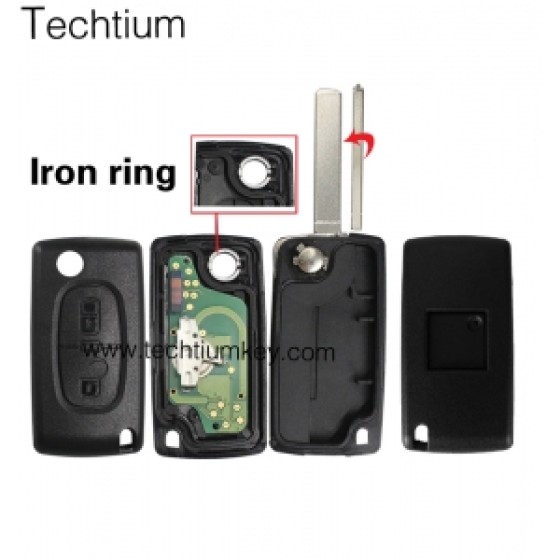0523 FSK 433Mhz PCF7941 chip 307/VA2 blade 2 button remote key for Citroen after 2011