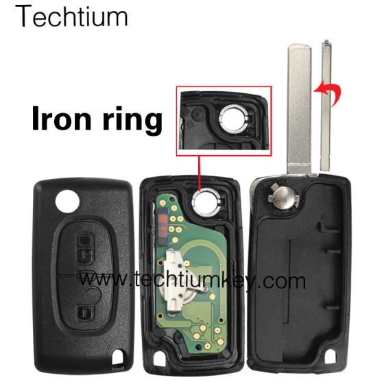 0523 FSK 433Mhz PCF7941 chip 307/VA2 blade 2 button remote key for Citroen after 2011