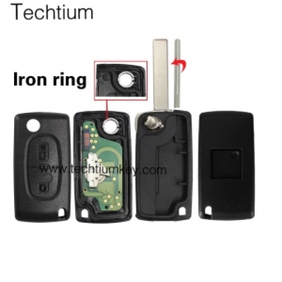 0523 ASK 433Mhz PCF7941 chip 407/HU83 blade 2 button remote key for Citroen 2006-2011