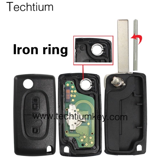 0523 ASK 433Mhz PCF7941 chip 407/HU83 blade 2 button remote key for Citroen 2006-2011
