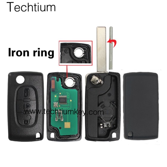 0536 ASK 433Mhz ID46/PCF7961 chip 407/HU83 blade 3 button remote key for Citroen 2006-2011