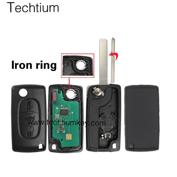 0536 ASK 433Mhz ID46/PCF7961 chip 307/VA2  blade 3 button remote key for Citroen 2006-2011