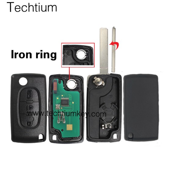 0536 FSK 433Mhz ID46/PCF7961 chip 307/VA2 blade 3 button remote key for Citroen cars after 2011