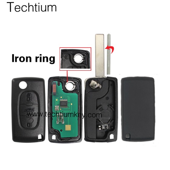0536 FSK 433Mhz ID46/PCF7961 chip 407/HU83 blade 3 button remote key for Citroen cars after 2011