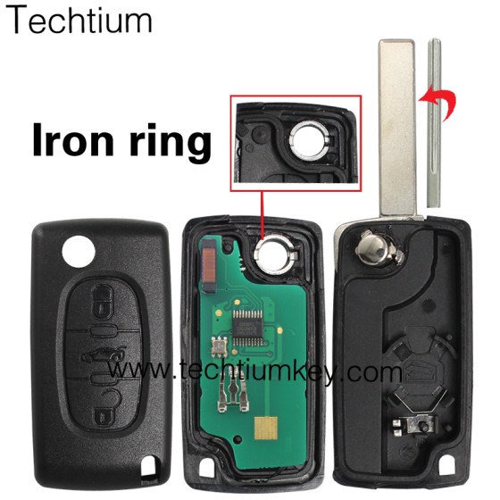 0536 FSK 433Mhz ID46/PCF7961 chip 407/HU83 blade 3 button remote key for Citroen cars after 2011