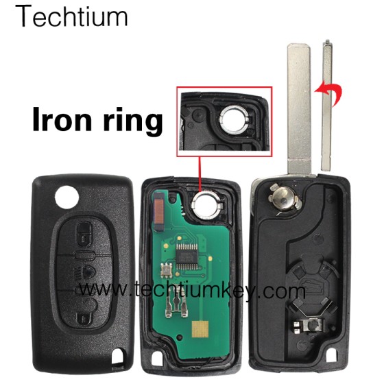 0536 ASK 433Mhz ID46/PCF7961 chip 307/VA2 blade 3 button remote key for Citroen 2006-2011
