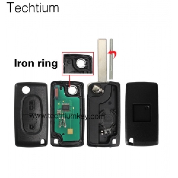 0536 ASK 433Mhz ID46/PCF7961 chip 407/HU83 blade 2 button remote key for Citroen 2006-2011