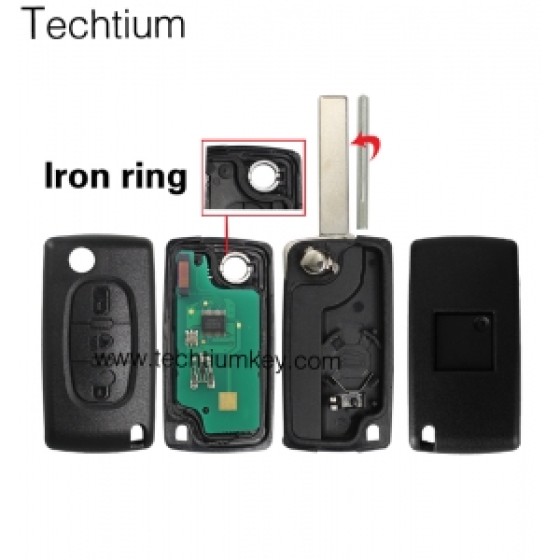 0536 FSK 433Mhz ID46/PCF7961 chip 407/HU83 blade 3 button remote key for Citroen cars after 2011