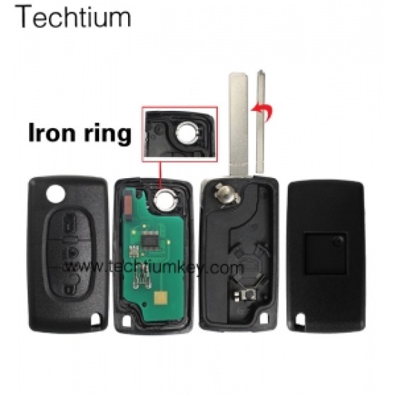 0536 FSK433Mhz ID46/PCF7961 chip 307/VA2 blade 3 button remote key for Citroen cars after 2011