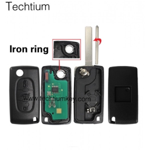 0536 FSK433Mhz ID46/PCF7961 chip 307/VA2 blade 3 button remote key for Citroen cars after 2011