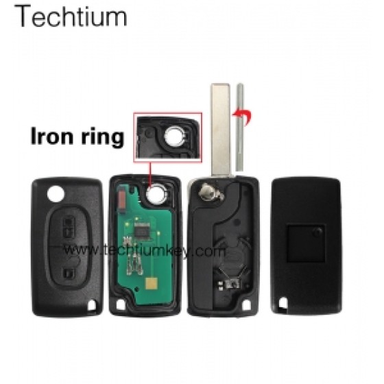 0536 FSK 433Mhz ID46/PCF7961 chip 407/HU83 blade 2 button remote key for Citroen cars after 2011