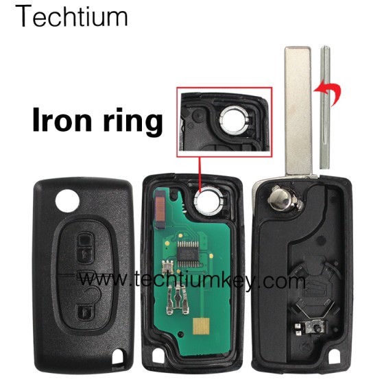 0536 FSK 433Mhz ID46/PCF7961 chip 407/HU83 blade 2 button remote key for Citroen cars after 2011