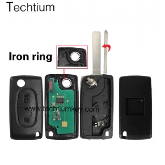 0536 FSK433Mhz ID46/PCF7961 chip 307/VA2 blade 2 button remote key for Citroen cars after 2011