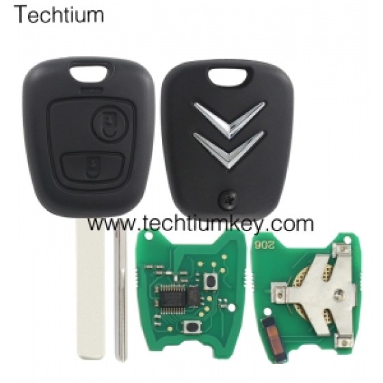 433Mhz ID46 chip 407/HU83 blade 2 button remote key for Citroen