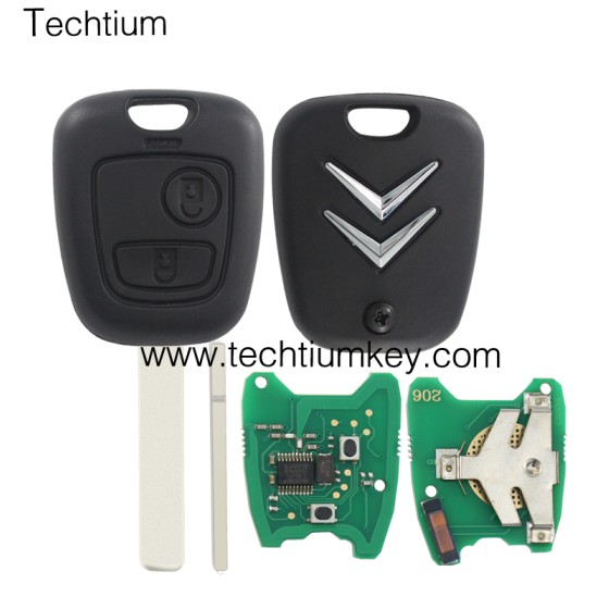 433Mhz ID46 chip 307/VA2 blade 2 button remote key for Citroen
