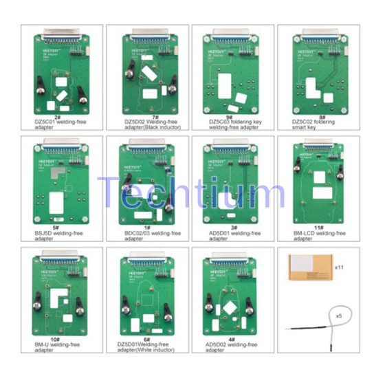 KEYDIY Clamp Adapter Type 11 Pieces of Adapter Boards Work with KD-X4, KD MAX and Other Devices Support Permanent Free Use